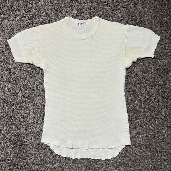 Vintage Jockey Coopers Thermal Shirt 40s 50s Short Sleeve Made in USA Womens L - Picture 10 of 10